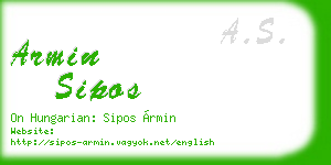 armin sipos business card