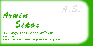 armin sipos business card